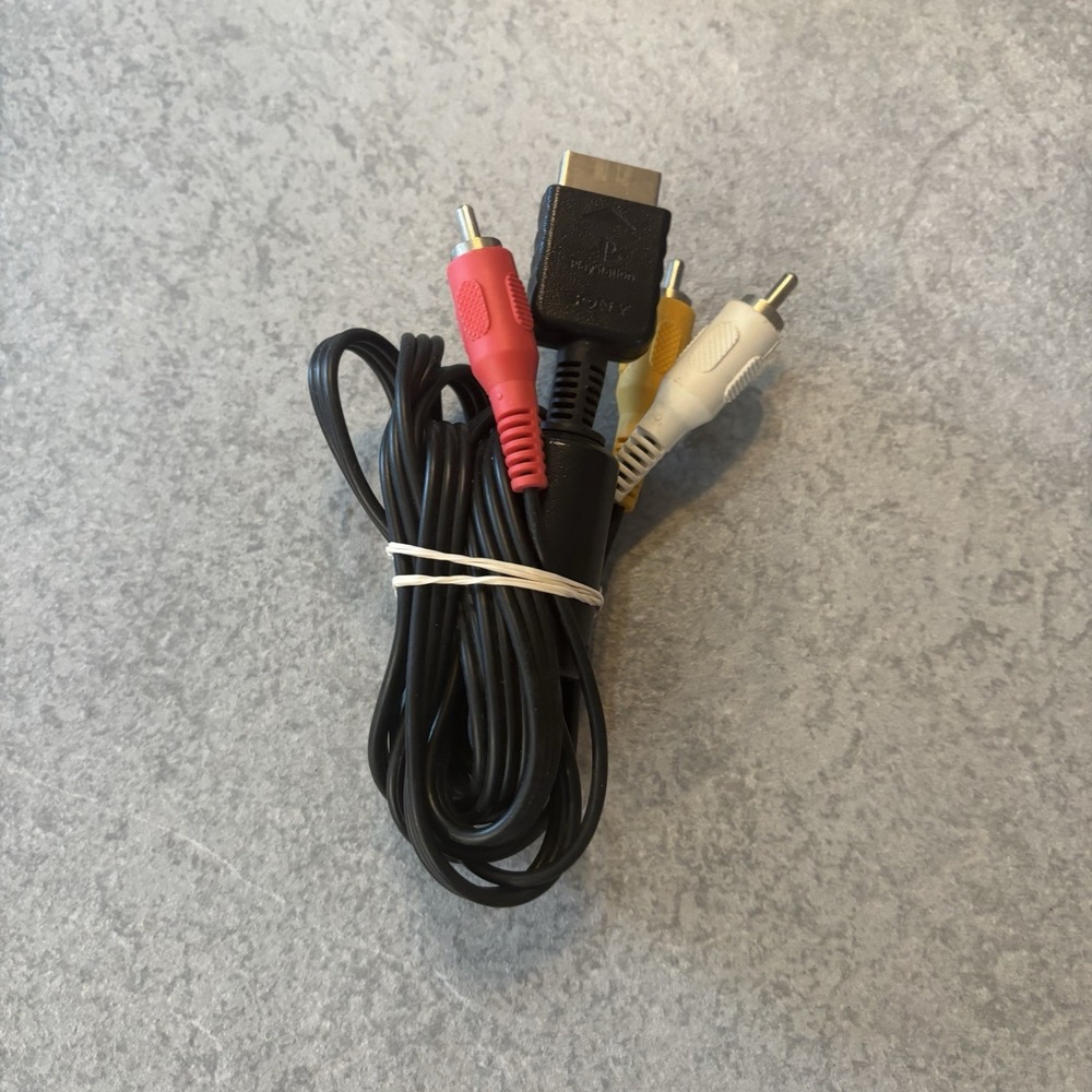 Sony PlayStation Ps1 Ps2 Ps3 - Black AV Cables OEM